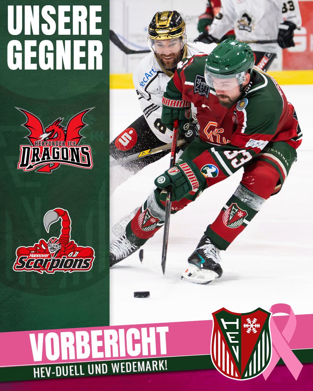 HEV-Duell und Wedemark – Herforder Ice Dragons und Hannover Scorpions sind die nächsten Gegner!