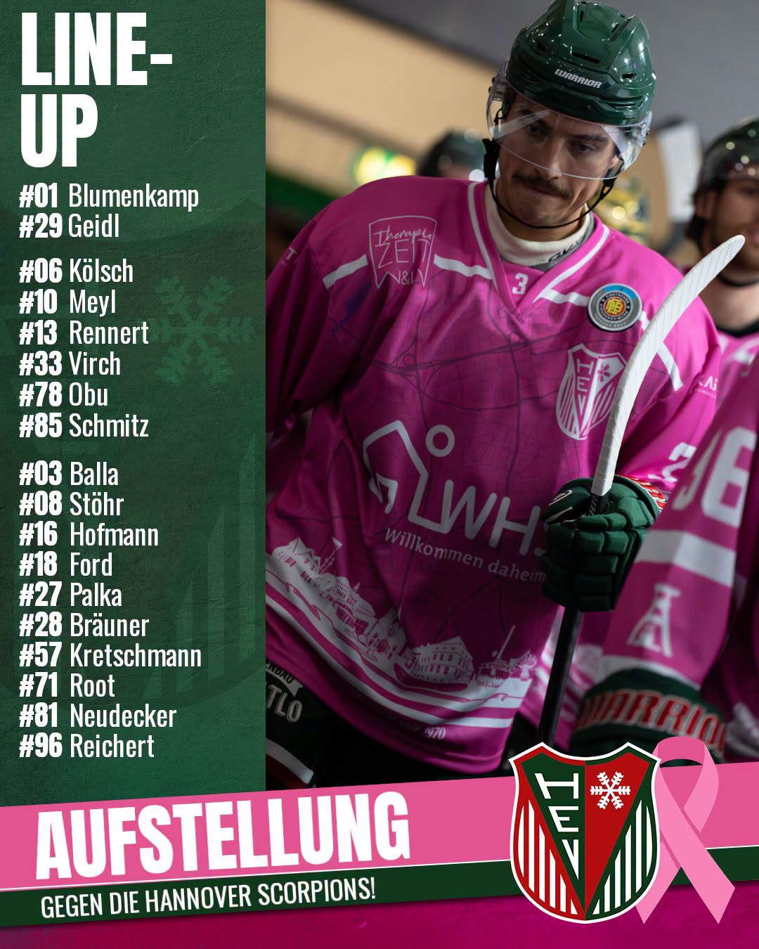 Unsere Aufstellung gegen die Scorpions! 💯