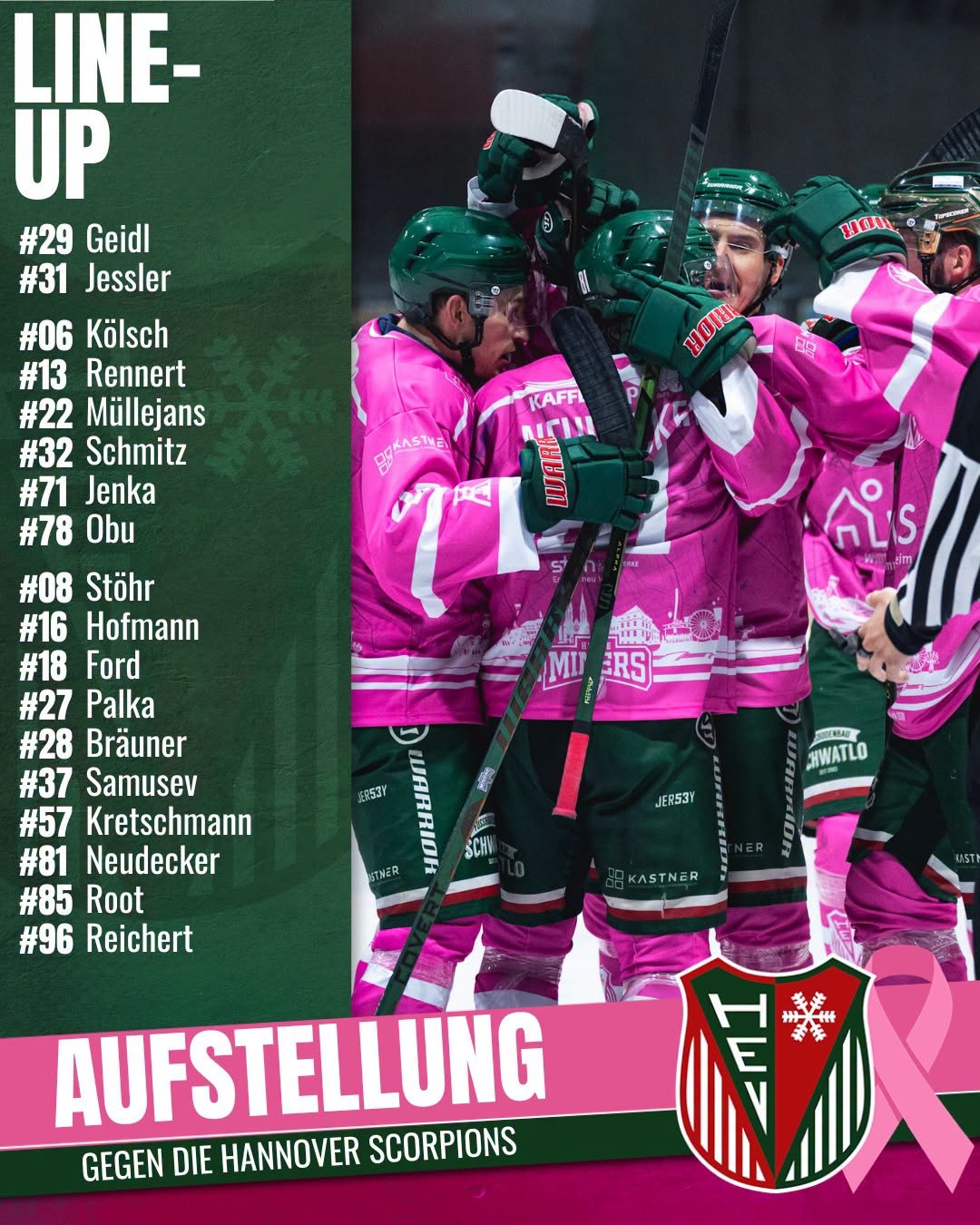 Unsere Aufstellung gegen die Scorpions! 💯
